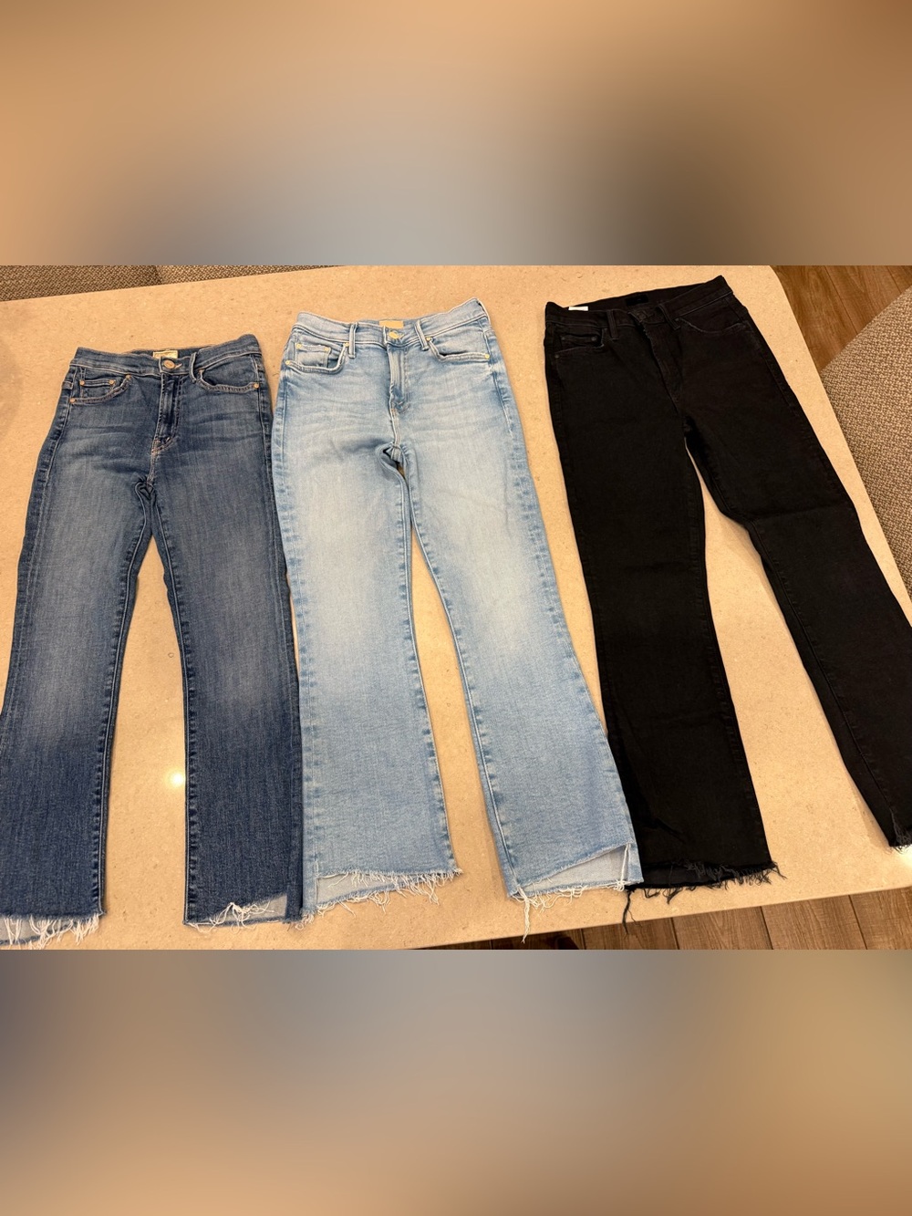 Lot of 3 pairs of MOTHER Insider Crop Step Fray jeans